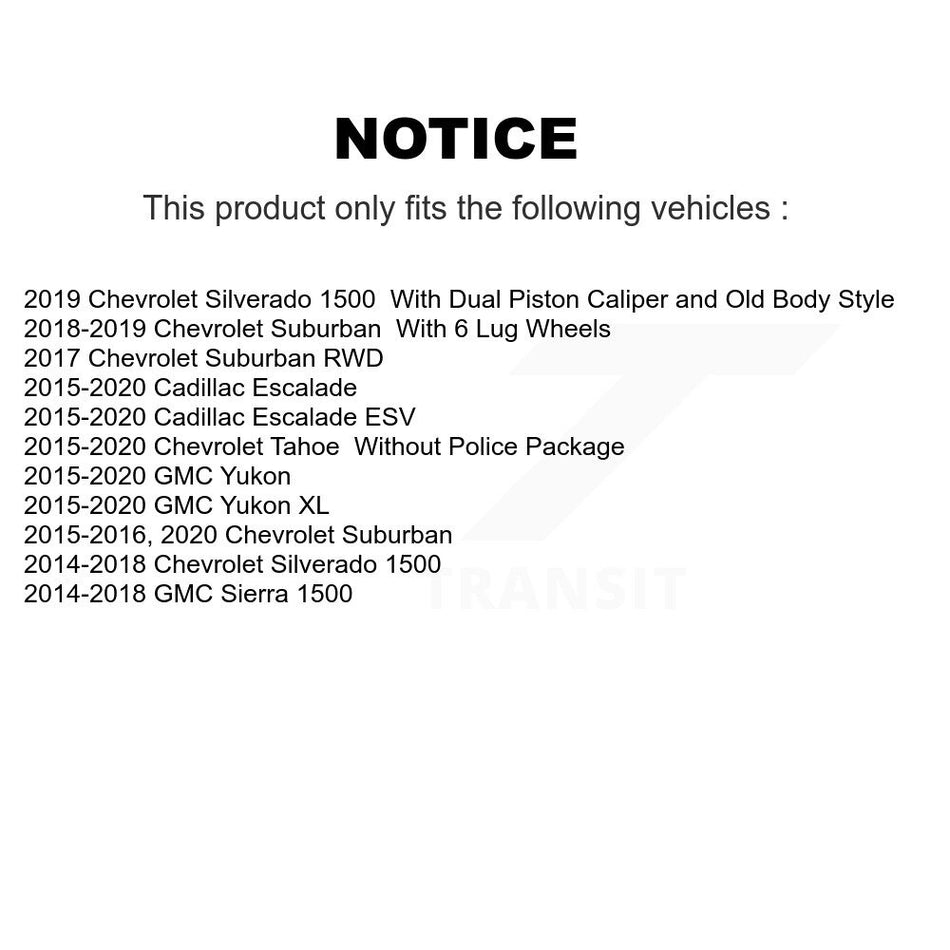 Front Rear Disc Brake Rotors And Ceramic Pads Kit For Chevrolet Silverado 1500 GMC Sierra Tahoe Suburban Yukon Cadillac XL Escalade ESV K8T-100821