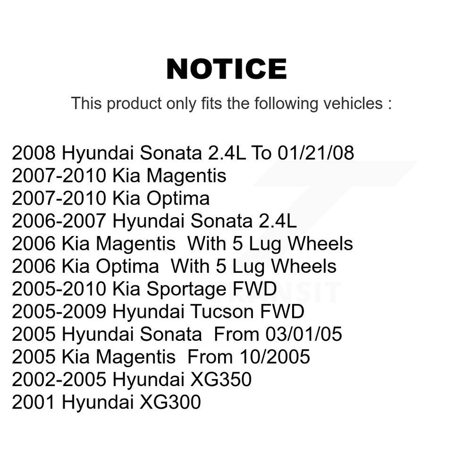 Rear Disc Brake Rotors And Ceramic Pads Kit For Hyundai Sonata Kia Sportage Tucson Optima XG350 XG300 Magentis K8T-101877