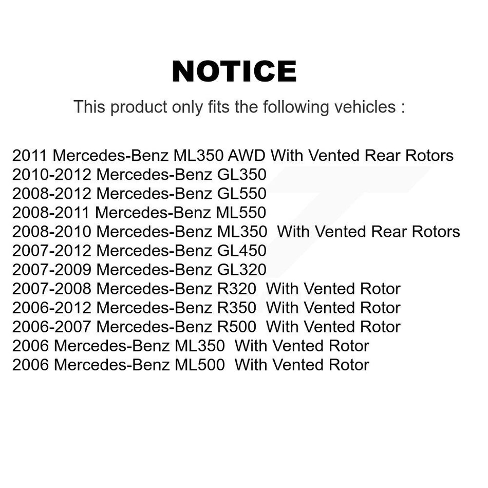 Rear Disc Brake Rotors And Ceramic Pads Kit For Mercedes-Benz ML350 GL450 R350 GL550 GL350 ML500 ML550 GL320 R500 R320 K8T-101952