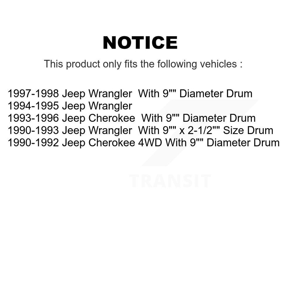 Front Rear Disc Brake Rotors Ceramic Pads And Drum Kit (7Pc) For Jeep Wrangler Cherokee K8T-102399