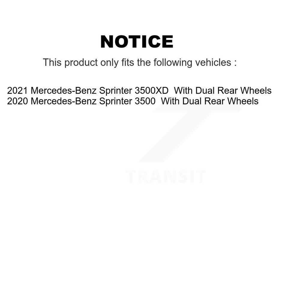 Rear Disc Brake Rotors And Ceramic Pads Kit For Mercedes-Benz Sprinter 3500 3500XD With Dual Wheels K8T-104002