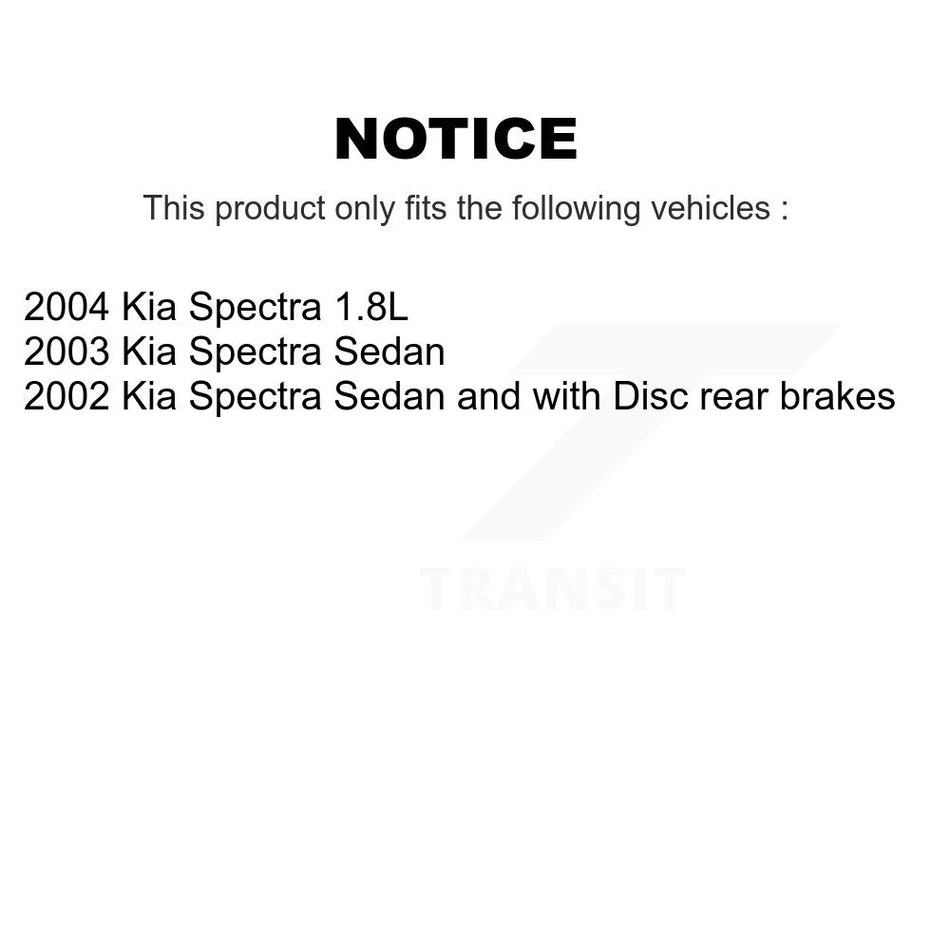 Front Wheel Bearing With Disc Brake Rotors And Ceramic Pads Kit For Kia Spectra KBB-100024