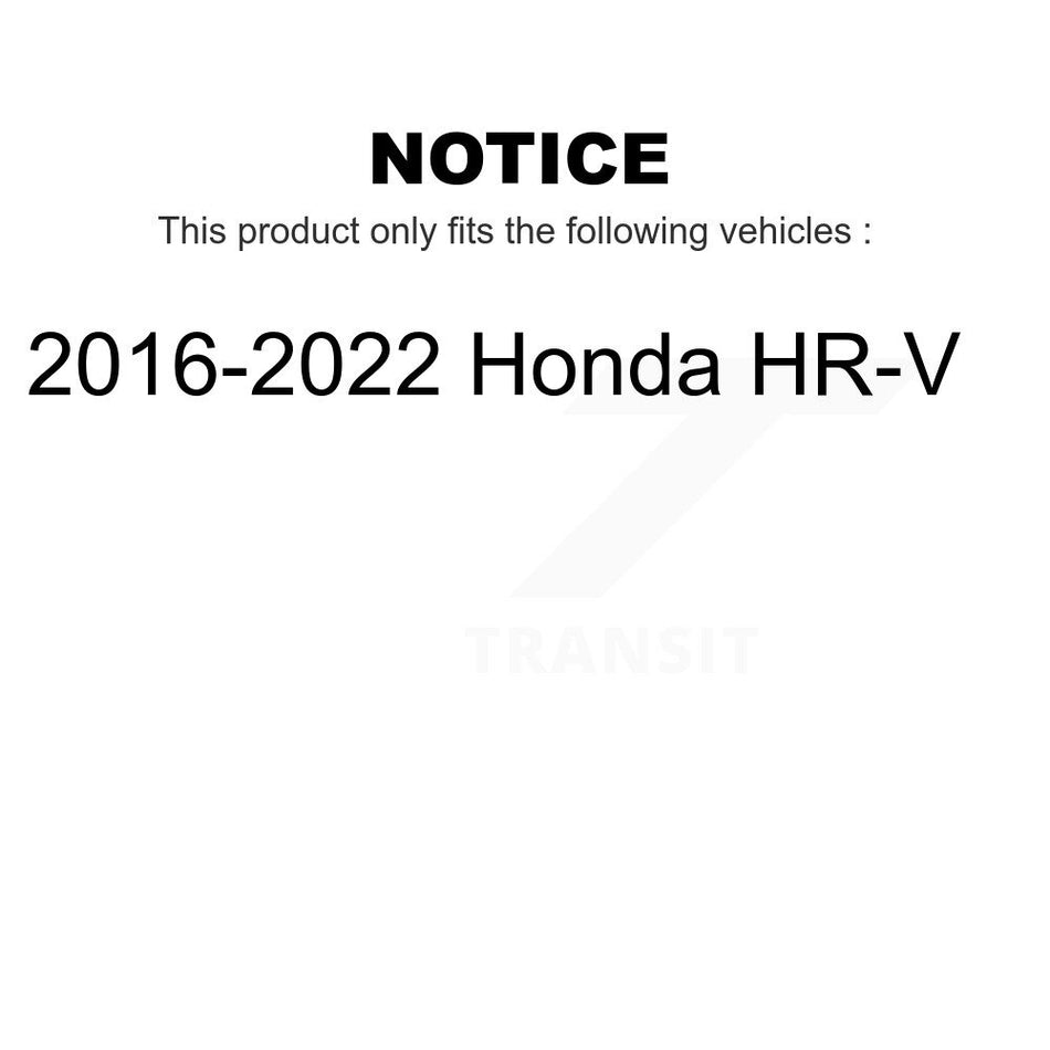 Front Wheel Bearing With Coated Drilled Slotted Disc Brake Rotors And Ceramic Pads Kit For 2016-2022 Honda HR-V KBB-101204
