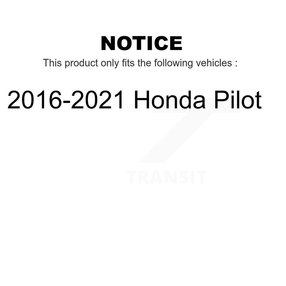 Front Wheel Bearing With Coated Drilled Slotted Disc Brake Rotors And Ceramic Pads Kit For 2016-2021 Honda Pilot KBB-101205