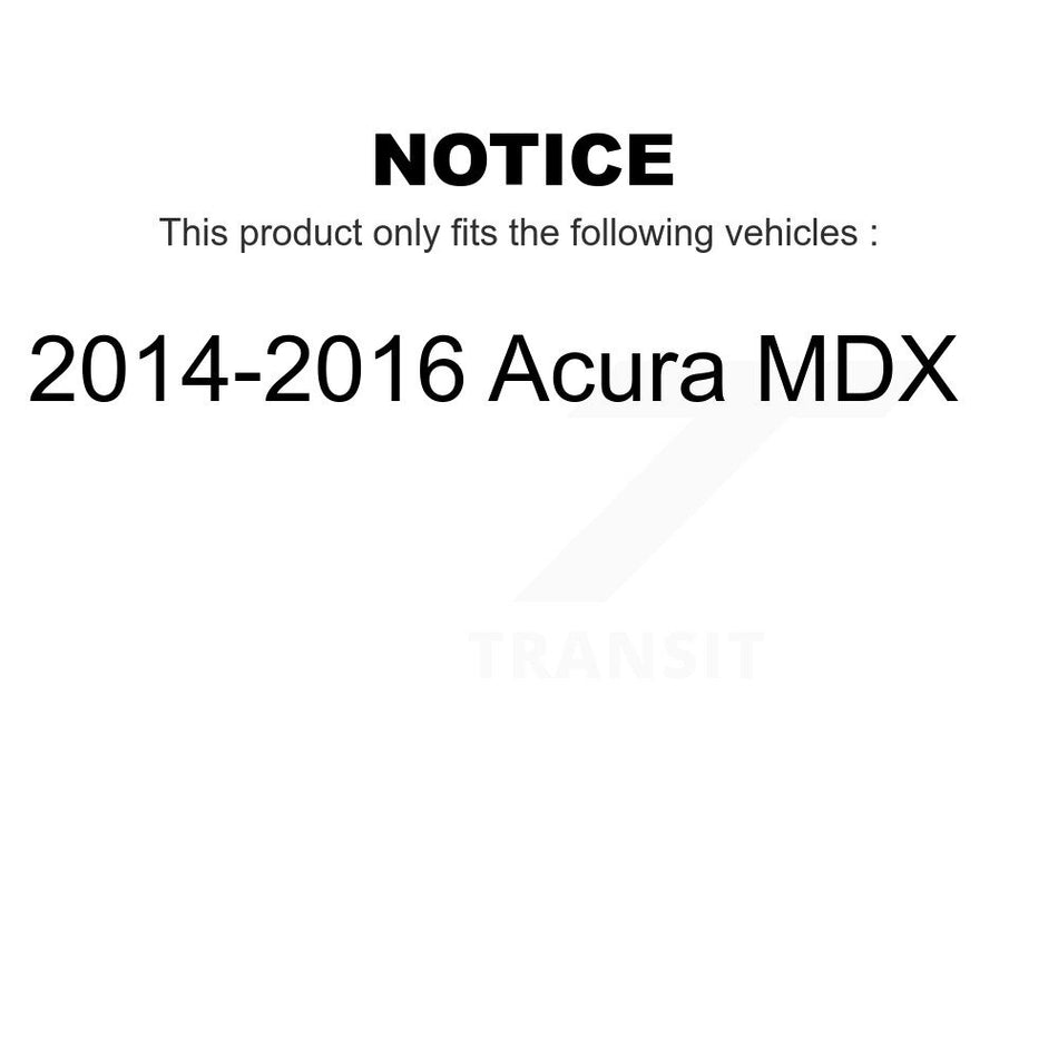 Front Wheel Bearing With Coated Drilled Slotted Disc Brake Rotors And Ceramic Pads Kit For 2014-2016 Acura MDX KBB-101245