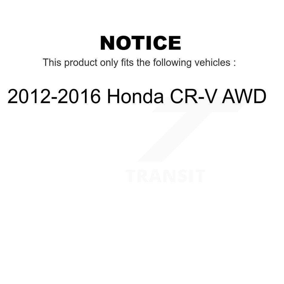 Front Wheel Bearing With Coated Disc Brake Rotors And Semi-Metallic Pads Kit For 2012-2016 Honda CR-V AWD KBB-101516
