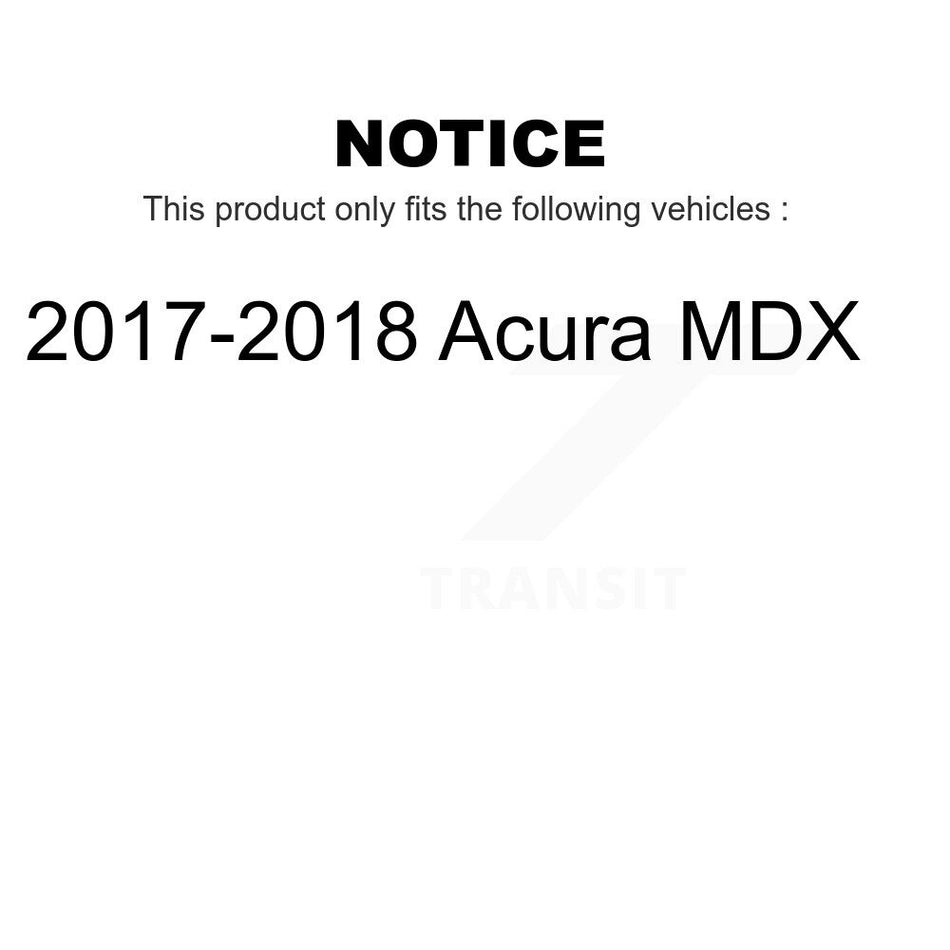 Front Wheel Bearing With Coated Disc Brake Rotors And Semi-Metallic Pads Kit For 2017-2018 Acura MDX KBB-101819