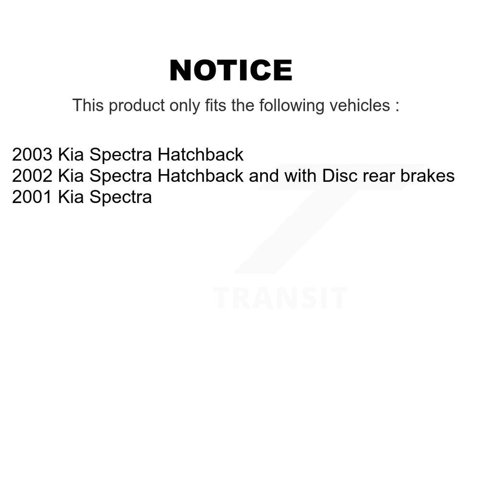 Front Wheel Bearing With Disc Brake Rotors And Semi-Metallic Pads Kit For Kia Spectra KBB-102546