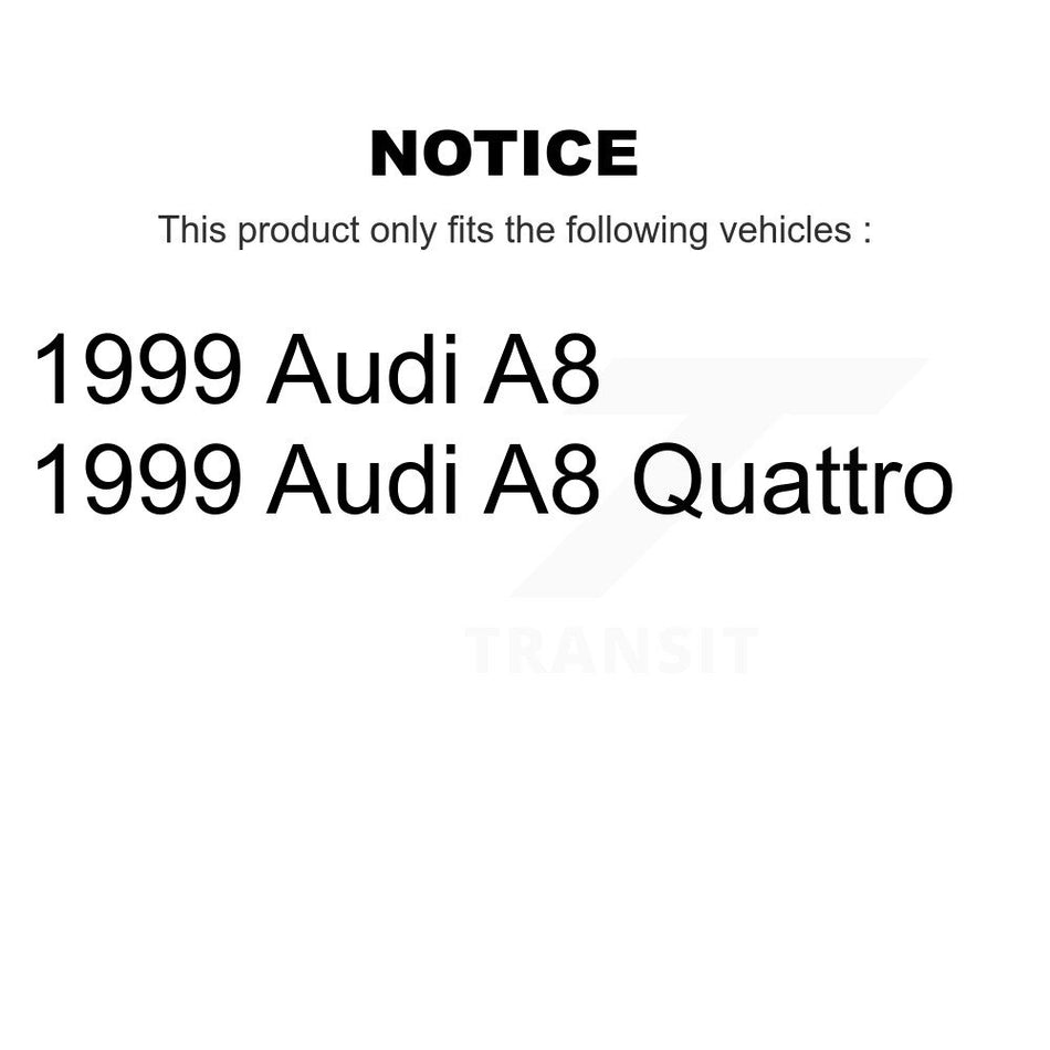 Front Hub Bearing Assembly With Coated Disc Brake Rotors And Ceramic Pads Kit For 1999-1999 Audi A8 Quattro KBB-104403