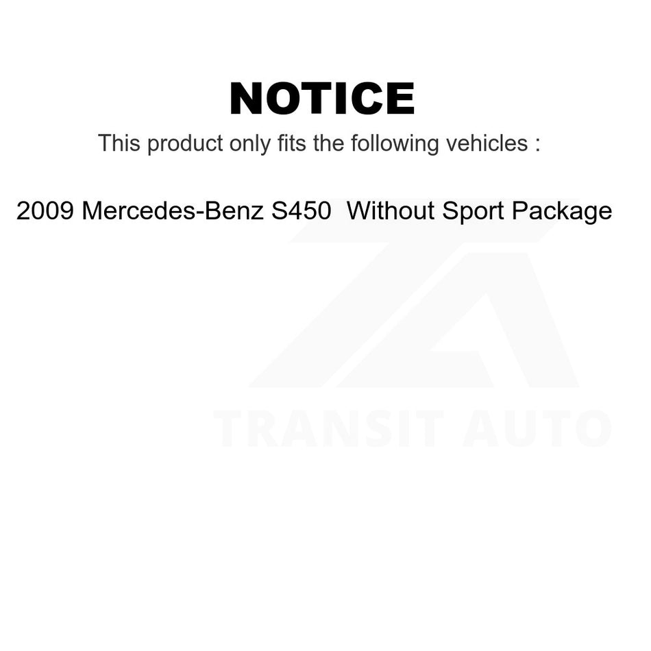 Front Rear Wheel Hub Bearings Assembly Disc Brake Rotors And Semi-Metallic Pads Kit (10Pc) For 2009 Mercedes-Benz S450 Without Sport Package KBB-106734
