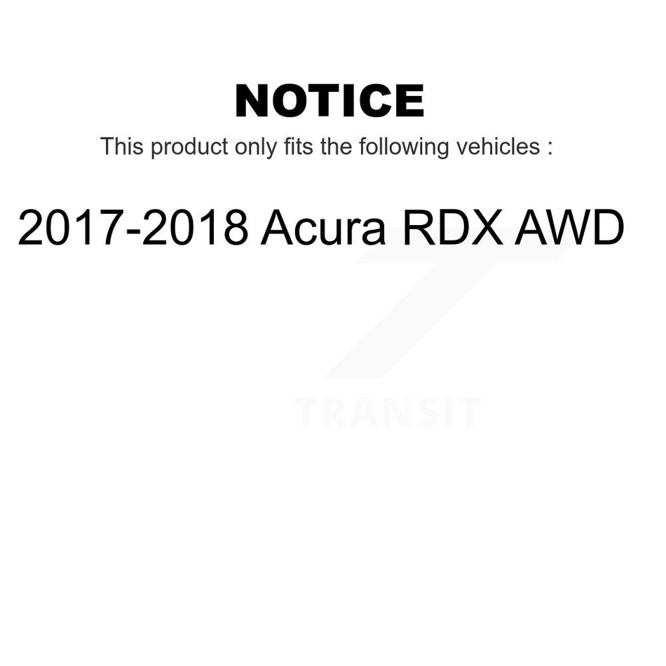Front Rear Wheel Hub Bearings Assembly Coated Disc Brake Rotors And Semi-Metallic Pads Kit (10Pc) For 2017-2018 Acura RDX AWD KBB-107741