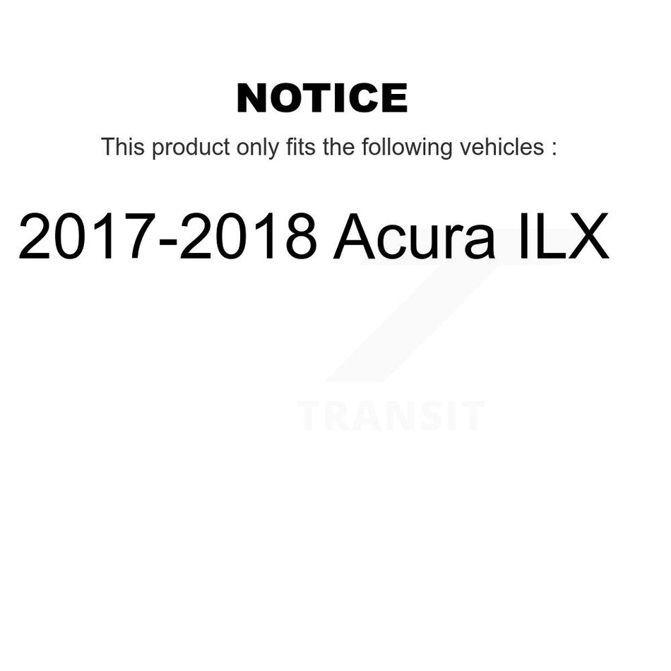 Front Rear Wheel Hub Bearings Assembly Coated Disc Brake Rotors And Ceramic Pads Kit (10Pc) For 2017-2018 Acura ILX KBB-108583