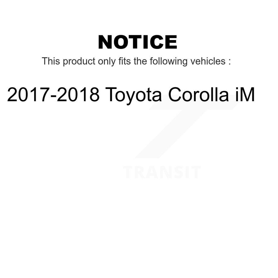 Front Rear Hub Bearings Assembly Disc Brake Rotors And Semi-Metallic Pads Kit (10Pc) For 2017-2018 Toyota Corolla iM KBB-109697