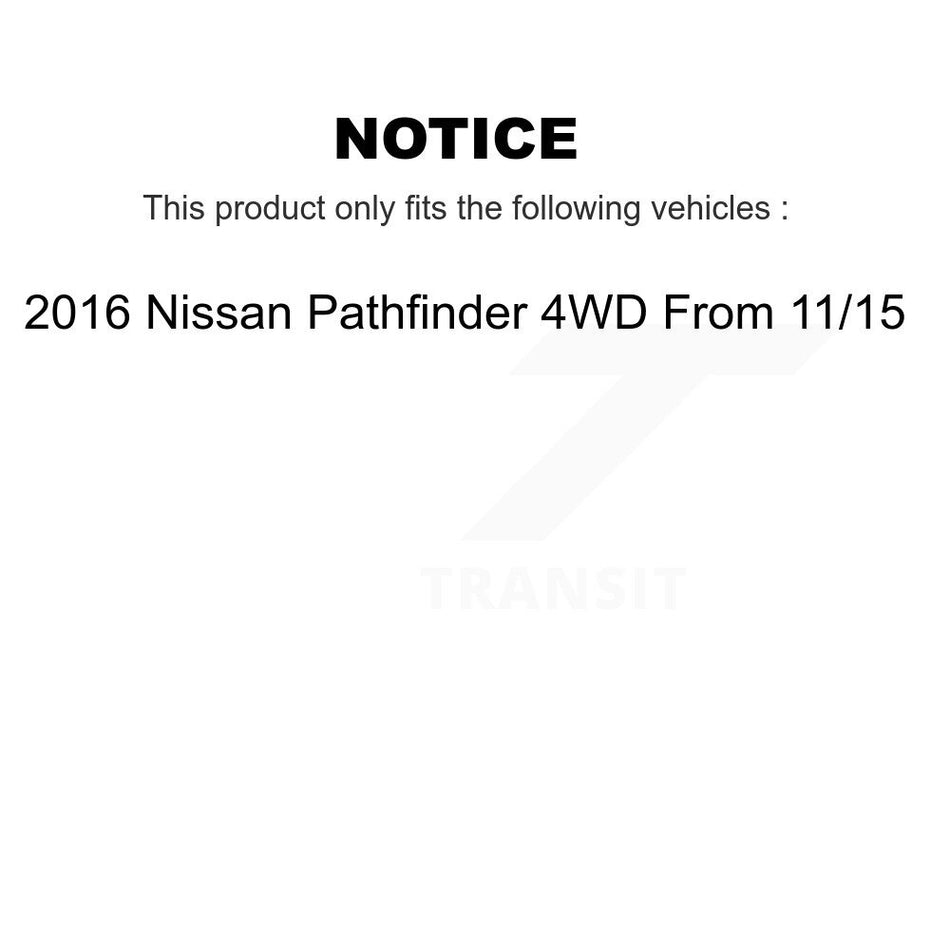 Front Rear Hub Bearings Assembly Disc Brake Rotors And Semi-Metallic Pads Kit (10Pc) For 2016 Nissan Pathfinder 4WD From 11 15 KBB-109757