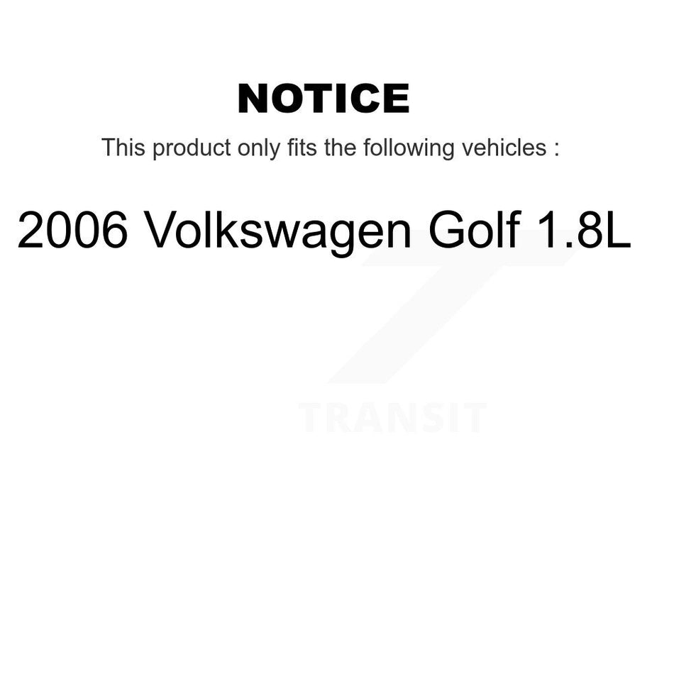 Front Rear Hub Bearings Assembly Disc Brake Rotors And Ceramic Pads Kit (10Pc) For 2006 Volkswagen Golf 1.8L KBB-110312