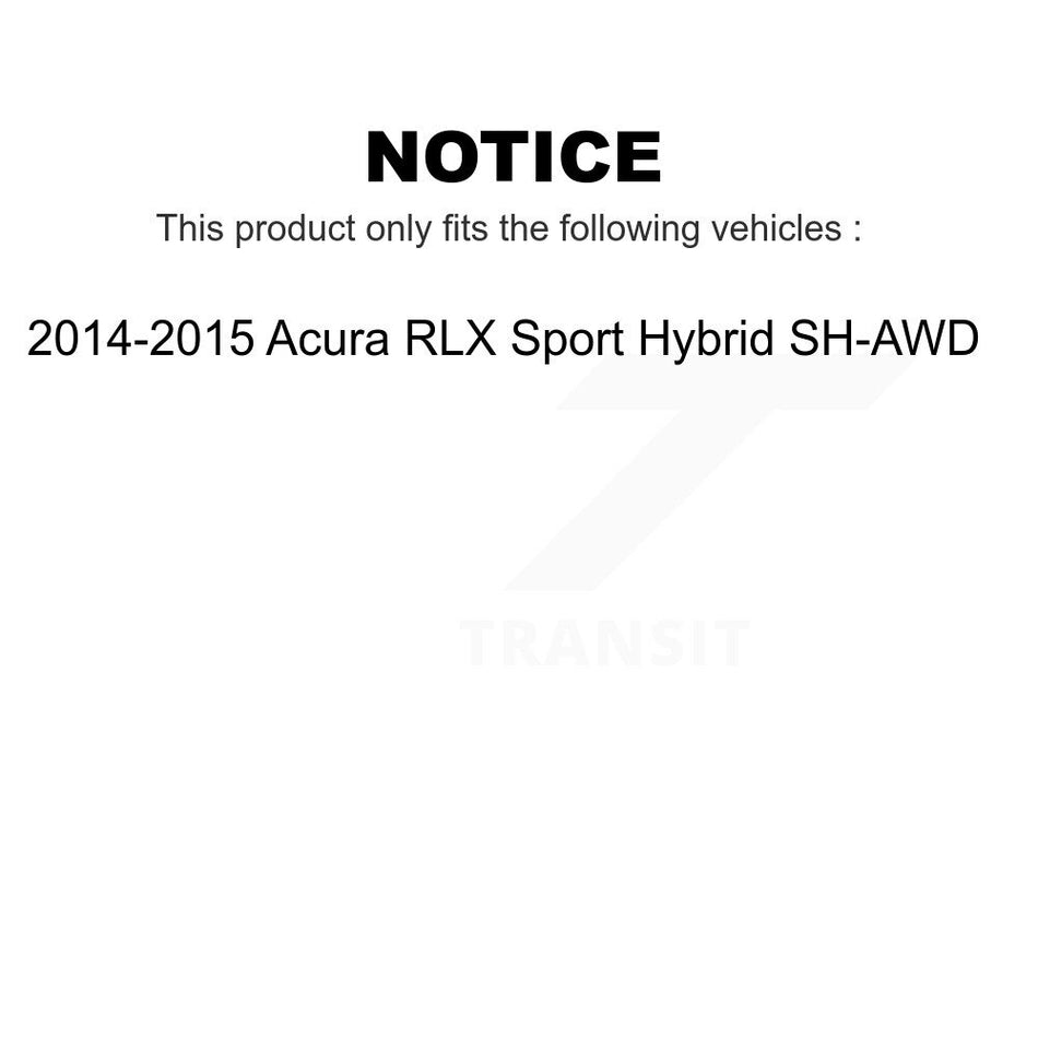 Front Wheel Bearing With Disc Brake Rotors And Ceramic Pads Kit For 2014-2015 Acura RLX Sport Hybrid SH-AWD KBB-113289