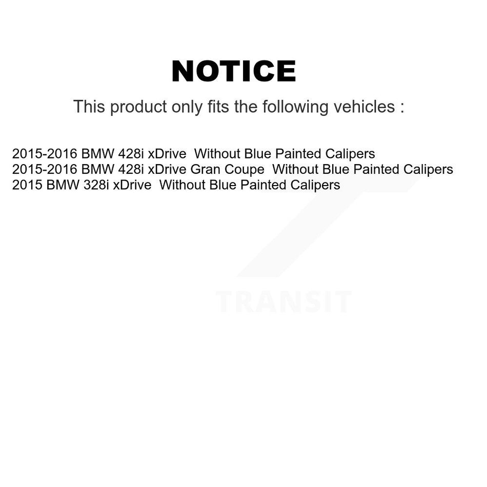 Front Rear Wheel Hub Bearings Assembly Disc Brake Rotors And Ceramic Pads Shoes Kit (10Pc) For 2015 BMW 328i xDrive Without Blue Painted Calipers With M Sport Package KBB-113492