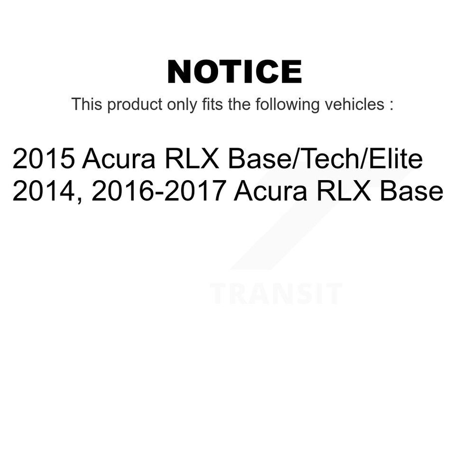 Front Wheel Bearing With Coated Disc Brake Rotors And Semi-Metallic Pads Kit For Acura RLX KBB-114334