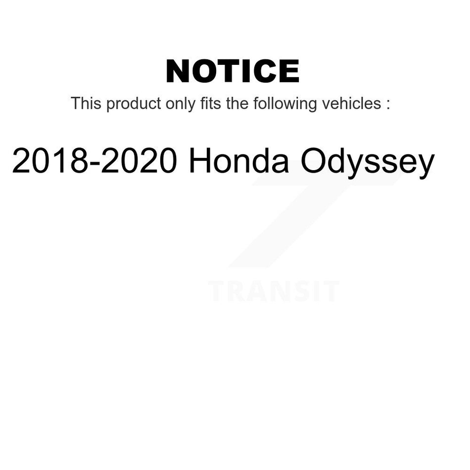 Front Wheel Bearing With Disc Brake Rotors And Semi-Metallic Pads Kit For 2018-2020 Honda Odyssey KBB-114375