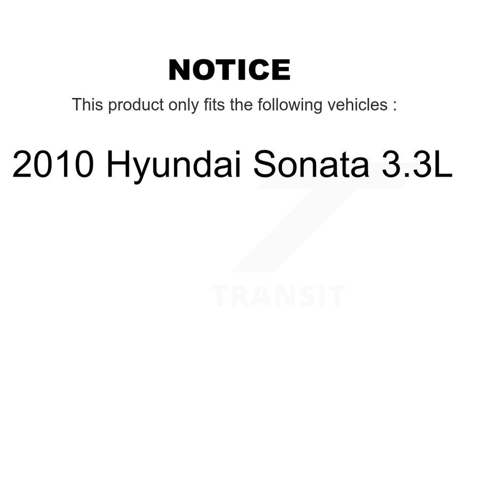 Front Rear Wheel Hub Bearings Assembly Disc Brake Rotors And Ceramic Pads Kit (10Pc) For 2010 Hyundai Sonata 3.3L KBB-117208
