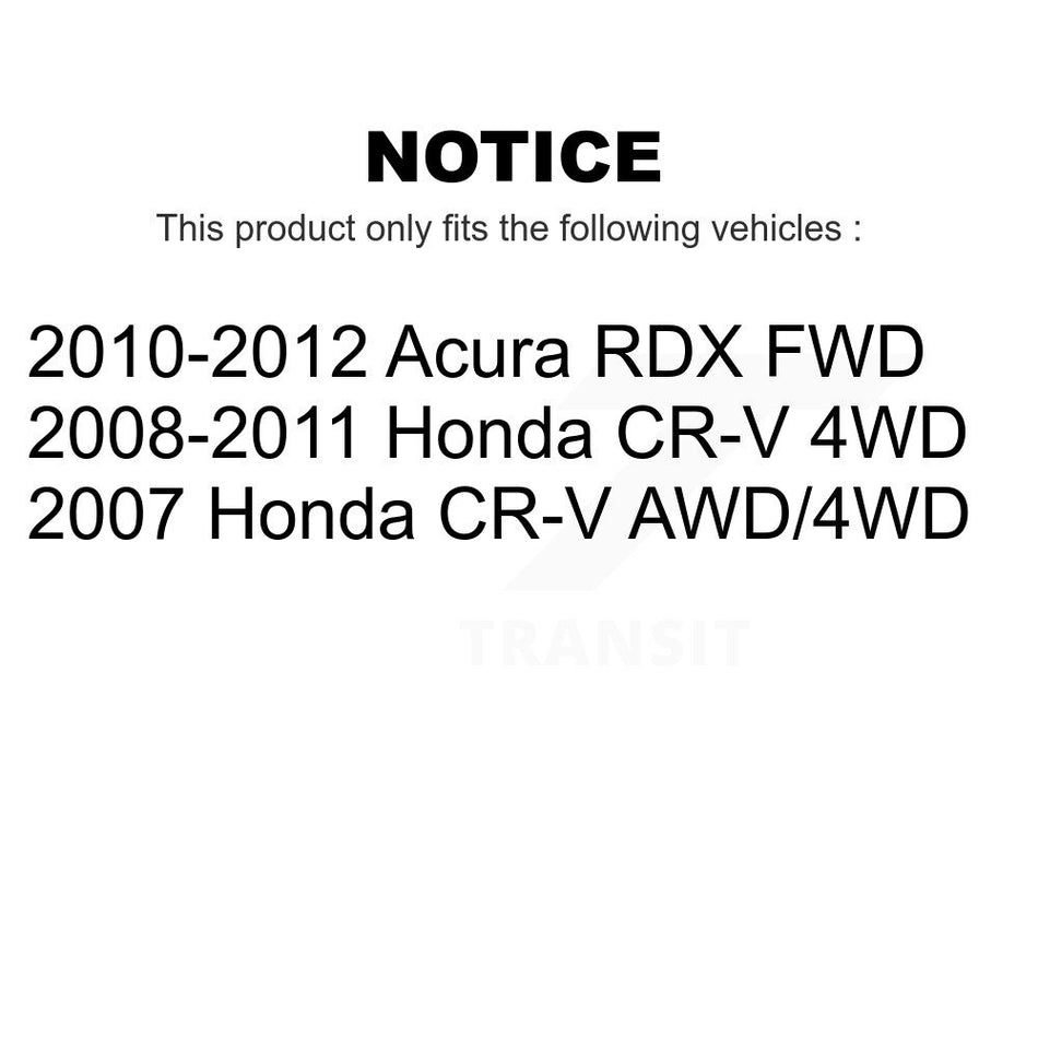 Front Rear Wheel Hub Bearings Assembly Disc Brake Rotors And Ceramic Pads Kit (10Pc) For Honda CR-V Acura RDX KBB-117284