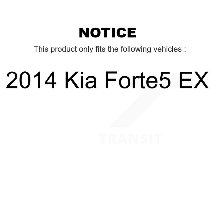 Front Wheel Bearing With Disc Brake Rotors And Ceramic Pads Kit For 2014 Kia Forte5 EX KBB-118726