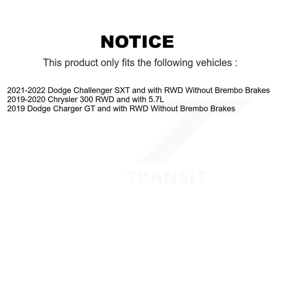 Front Hub Bearing Assembly With Coated Disc Brake Rotors And Ceramic Pads Kit For Dodge Charger Chrysler 300 Challenger KBB-121169