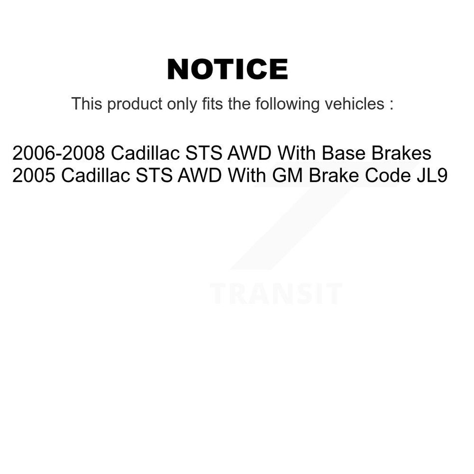 Front Hub Bearing Assembly With Disc Brake Rotors And Ceramic Pads Kit For Cadillac STS AWD KBB-122117