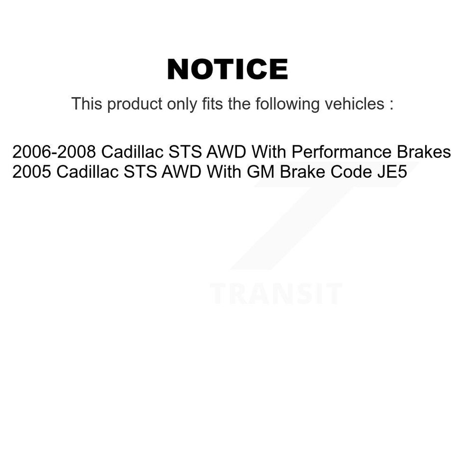 Front Hub Bearing Assembly With Disc Brake Rotors And Ceramic Pads Kit For Cadillac STS AWD KBB-122118