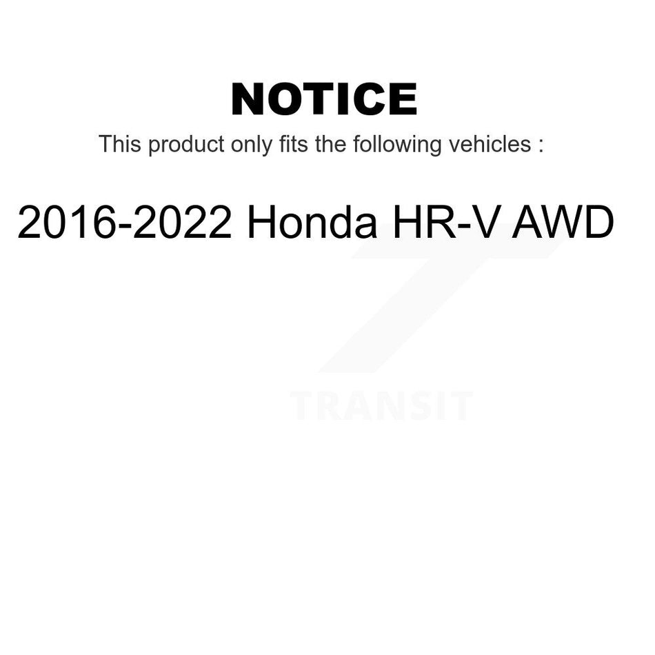 Front Rear Wheel Hub Bearings Assembly Disc Brake Rotors And Ceramic Pads Kit (10Pc) For 2016-2022 Honda HR-V AWD KBB-123321
