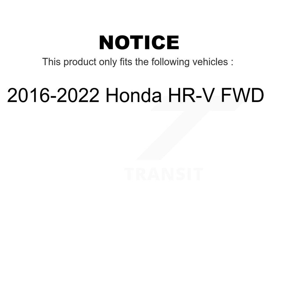 Front Rear Wheel Hub Bearings Assembly Disc Brake Rotors And Ceramic Pads Kit (10Pc) For 2016-2022 Honda HR-V FWD KBB-123322