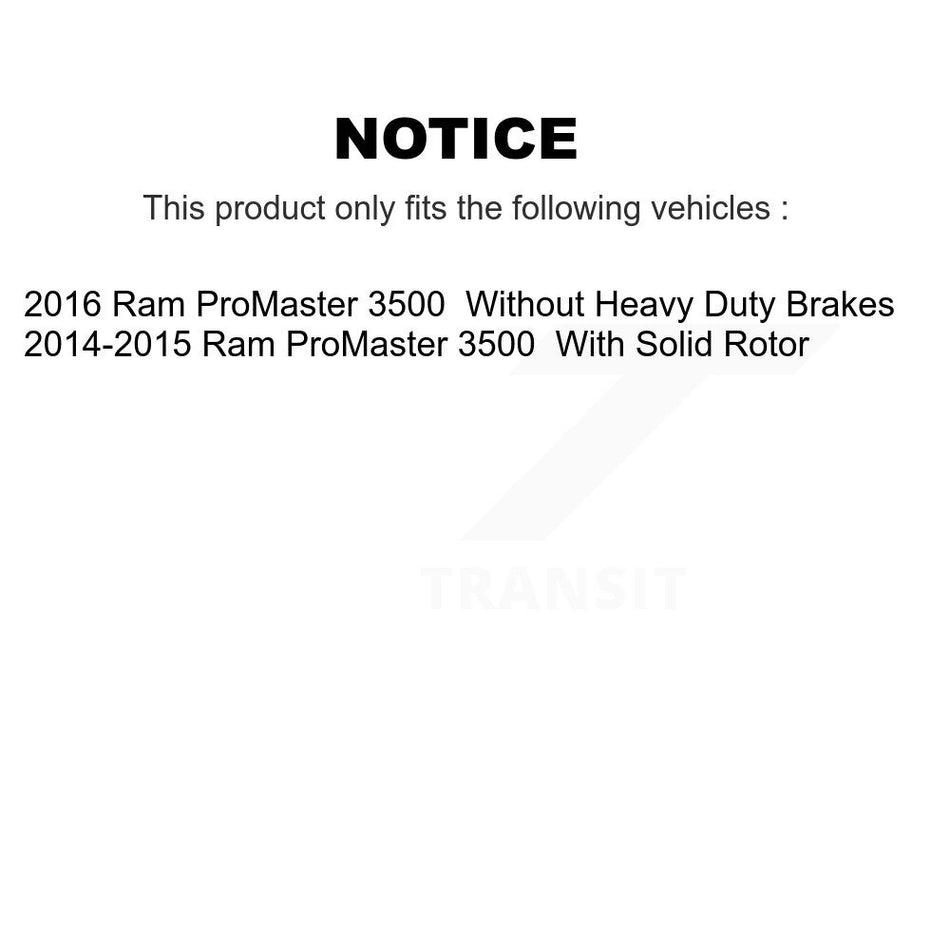 Front Rear Wheel Hub Bearings Assembly Coated Disc Brake Rotors And Ceramic Pads Kit (10Pc) For Ram ProMaster 3500 KBB-123372