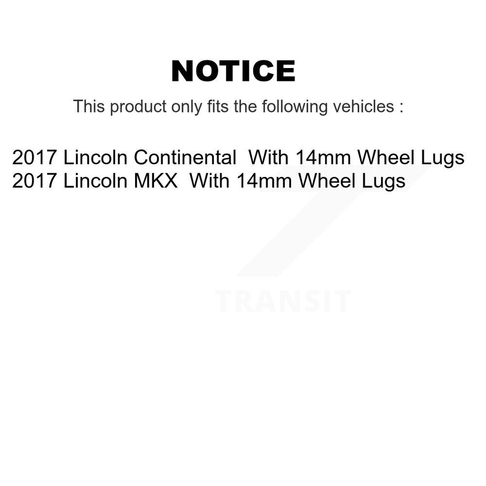 Front Rear Coated Drilled Slotted Disc Brake Rotors Kit For 2017-2017 Lincoln MKX Continental With 14mm Wheel Lugs KD-100240