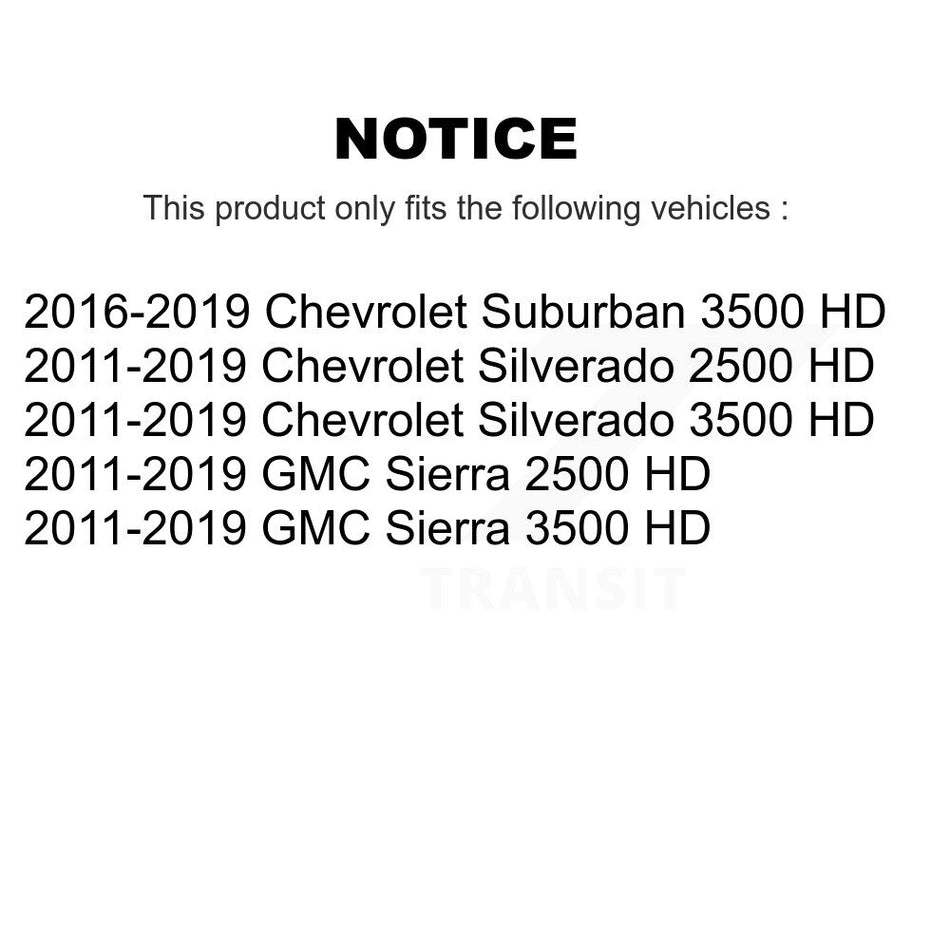 Front Coated Drilled Slotted Disc Brake Rotors And Semi-Metallic Pads Kit For Chevrolet Silverado 2500 HD GMC Sierra 3500 Suburban KDF-100014