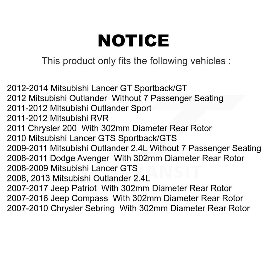 Front Rear Coated Drilled Slotted Disc Brake Rotors And Ceramic Pads Kit For Jeep Patriot Compass Chrysler Dodge Avenger Sebring Mitsubishi Lancer 200 Outlander Sport RVR KDT-100261