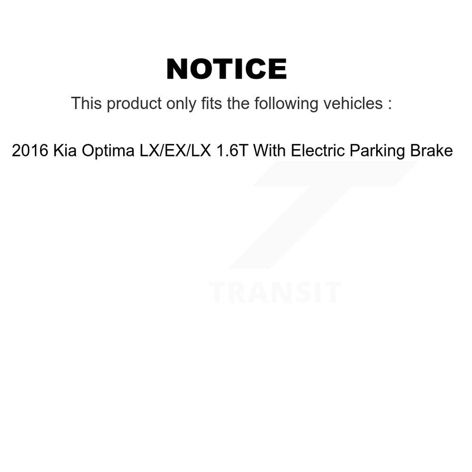 Rear Coated Drilled Slotted Disc Brake Rotors And Ceramic Pads Kit For 2016 Kia Optima LX EX 1.6T With Electric Parking KDT-100952