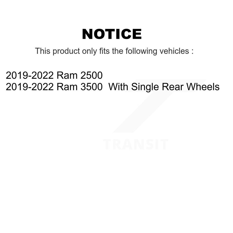 Rear Coated Drilled Slotted Disc Brake Rotors And Ceramic Pads Kit For 2019-2022 Ram 2500 3500 KDT-101092