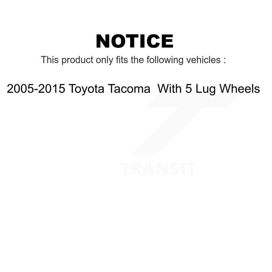 Front Coated Disc Brake Rotors Pair For 2005-2015 Toyota Tacoma With 5 Lug Wheels KG-100253