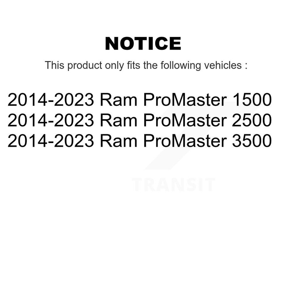 Front Coated Disc Brake Rotors Pair For 2014-2022 Ram ProMaster 1500 2500 3500 KG-101317