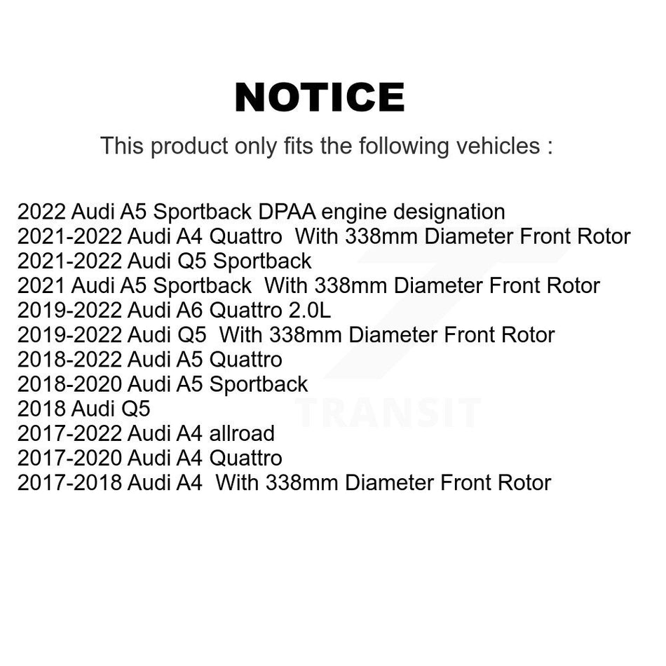 Front Coated Disc Brake Rotors Pair For Audi Q5 A4 A5 Quattro A6 Sportback allroad KG-101335