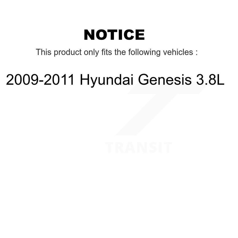 Front Coated Disc Brake Rotors And Ceramic Pads Kit For 2009-2011 Hyundai Genesis 3.8L KGC-100155