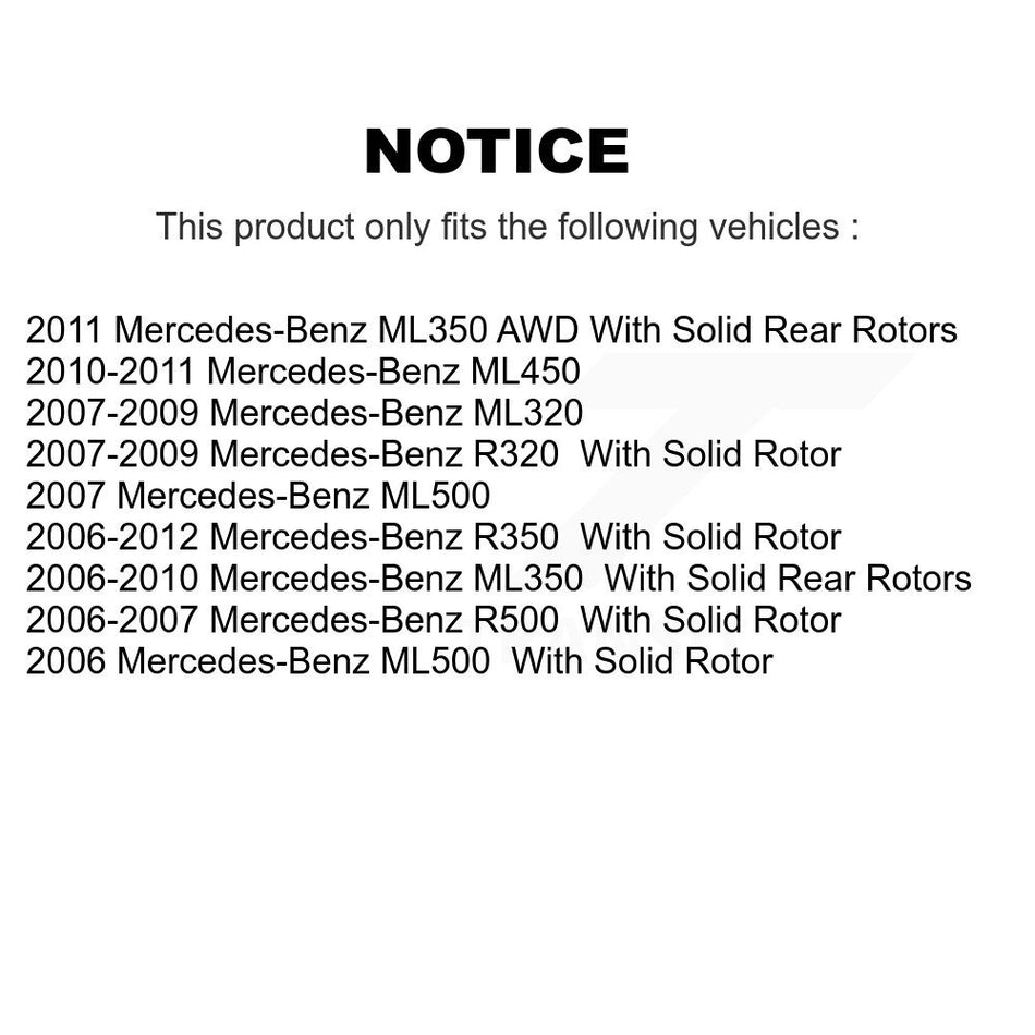 Rear Coated Disc Brake Rotors And Ceramic Pads Kit For Mercedes-Benz ML350 R350 ML500 ML320 R500 R320 ML450 KGC-101616