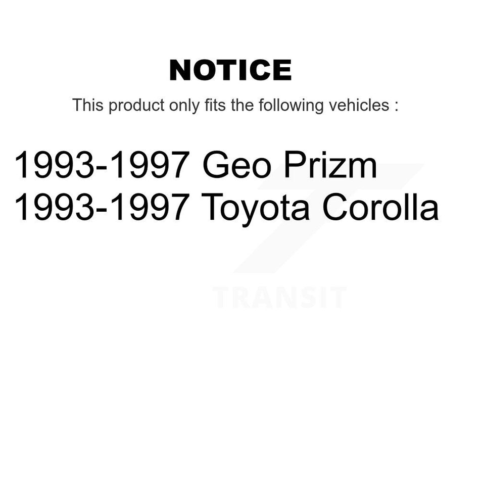 Front Rear Coated Disc Brake Rotors Ceramic Pads And Drum Kit (7Pc) For 1993-1997 Toyota Corolla Geo Prizm KGC-101908