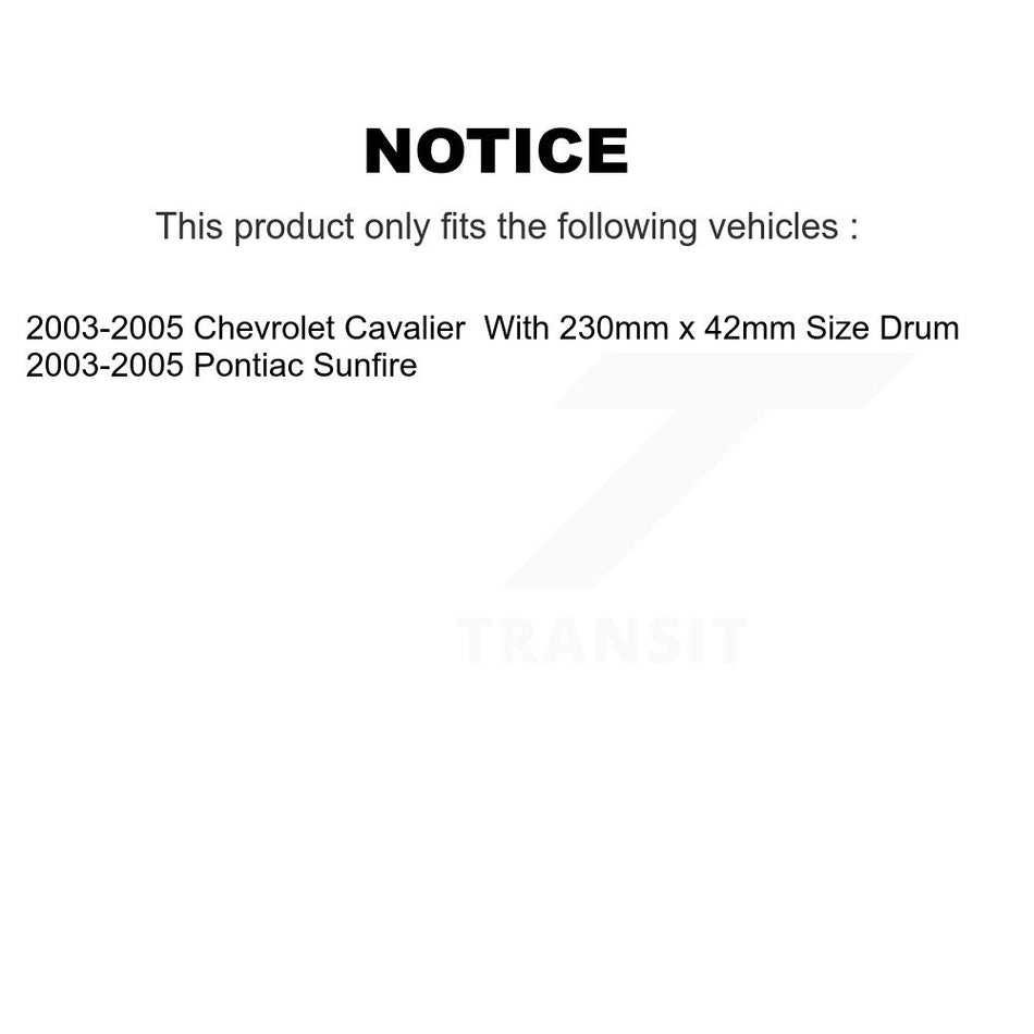 Front Rear Coated Disc Brake Rotors Ceramic Pads And Drum Kit (7Pc) For 2003-2005 Chevrolet Cavalier Pontiac Sunfire KGC-102218