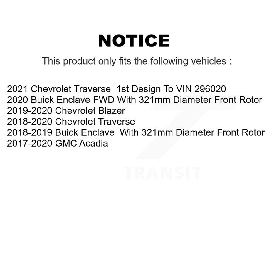 Front Coated Disc Brake Rotors And Semi-Metallic Pads Kit For Chevrolet Traverse GMC Acadia Buick Enclave Blazer KGF-100070