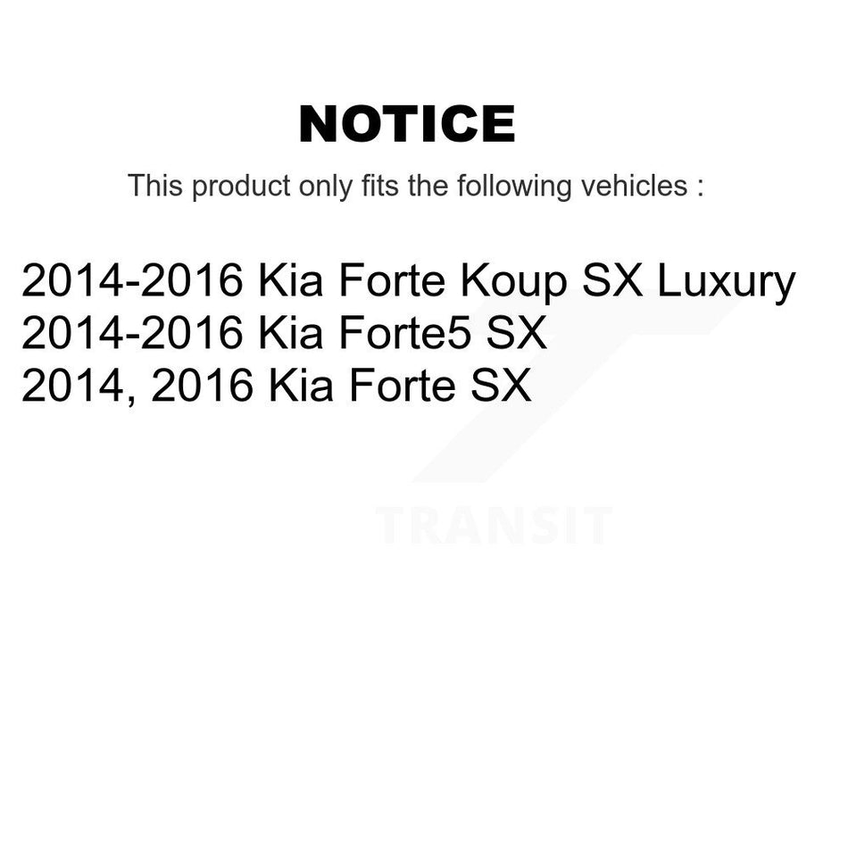 Front Coated Disc Brake Rotors And Semi-Metallic Pads Kit For Kia Forte Forte5 Koup KGF-100340