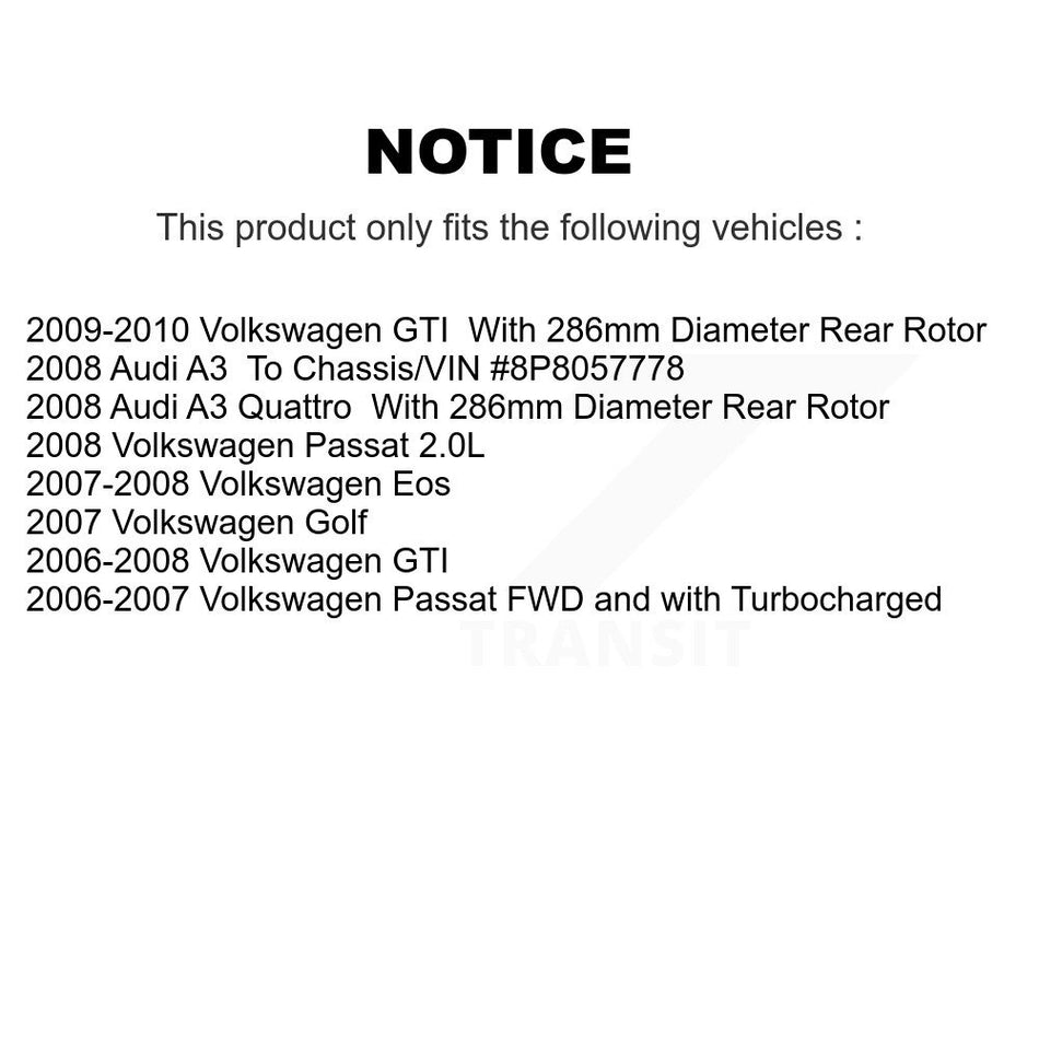 Front Rear Coated Disc Brake Rotors And Semi-Metallic Pads Kit For Volkswagen Passat GTI Eos Audi A3 Quattro Golf KGF-100910