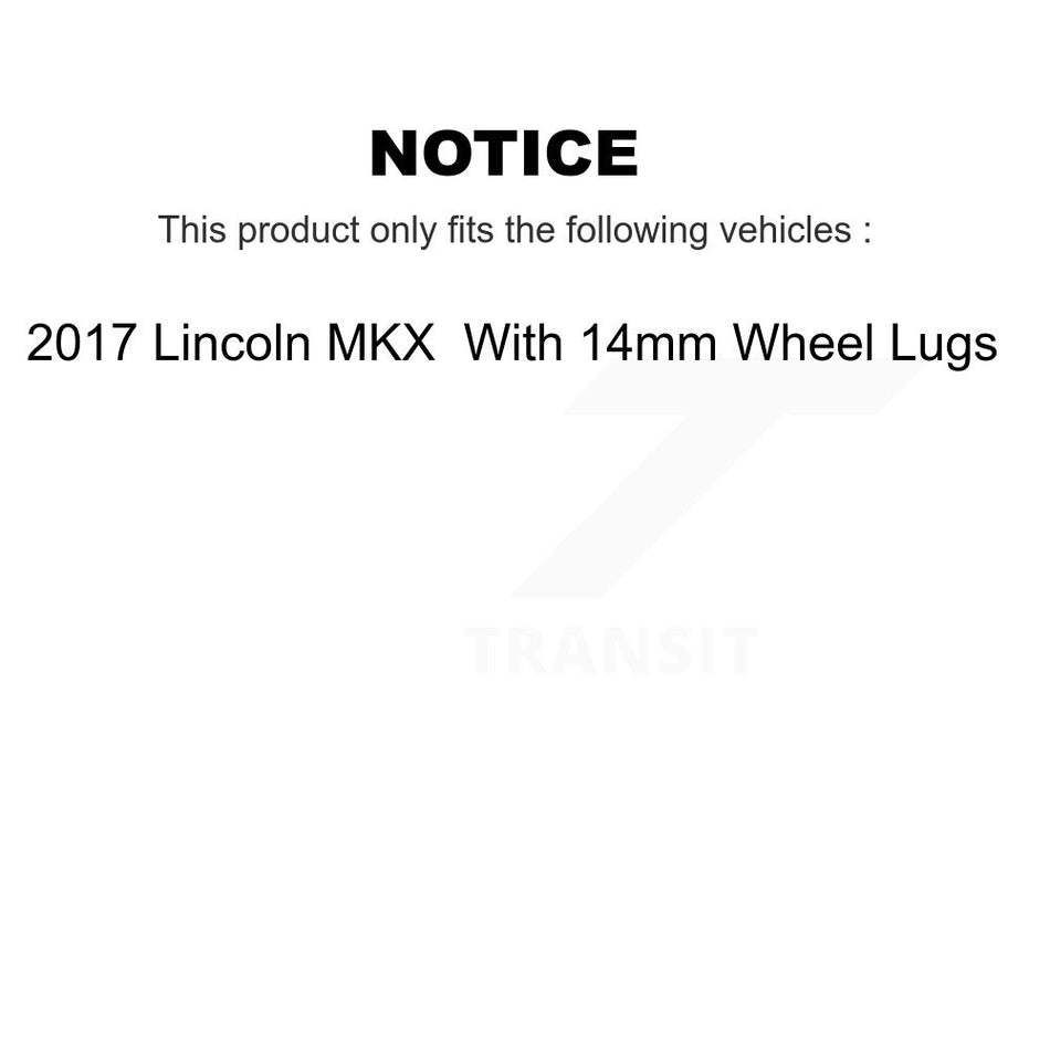 Front Rear Coated Disc Brake Rotors And Semi-Metallic Pads Kit For 2017 Lincoln MKX With 14mm Wheel Lugs KGF-101666