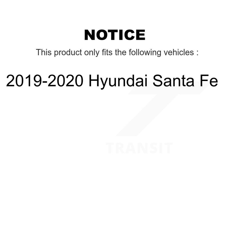 Front Coated Disc Brake Rotors And Semi-Metallic Pads Kit For 2019-2020 Hyundai Santa Fe KGF-102666