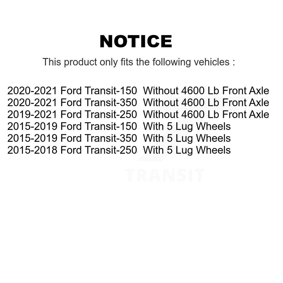 Front Coated Disc Brake Rotors And Semi-Metallic Pads Kit For Ford Transit-250 Transit-350 Transit-150 KGS-100125